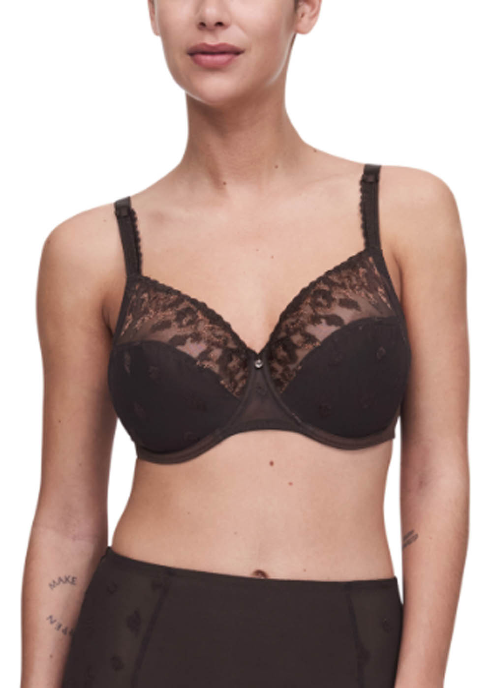 Soutien-gorge Emboitant avec Armatures Chantelle Brun Multicolore