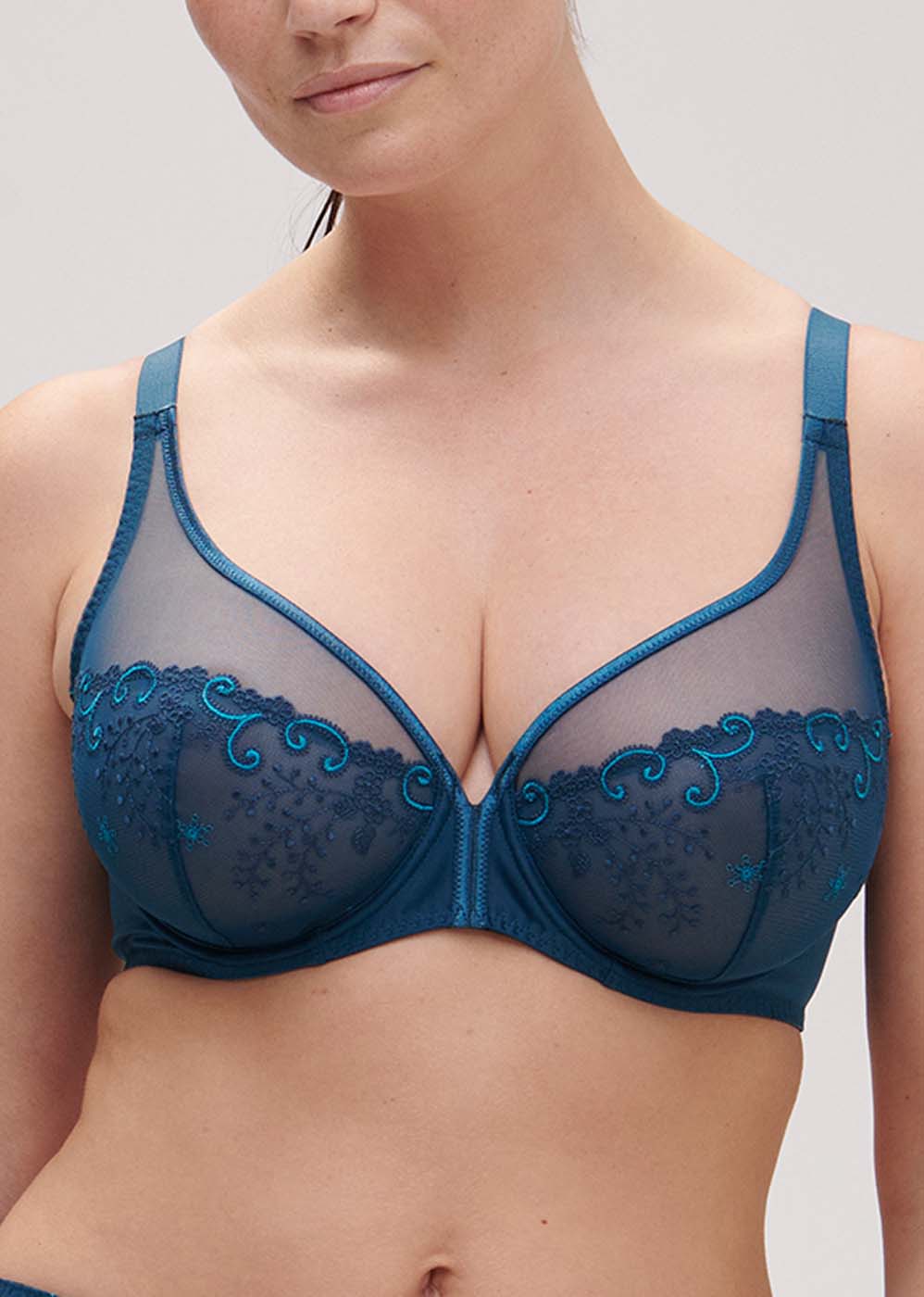 Soutien-gorge Dcollet Plongeant Simone Prle Bleu Prestige