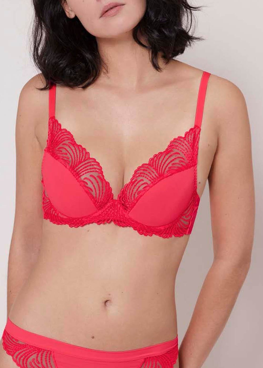 Soutien-gorge Triangle Push-up perle > bonnet A ivoire, D