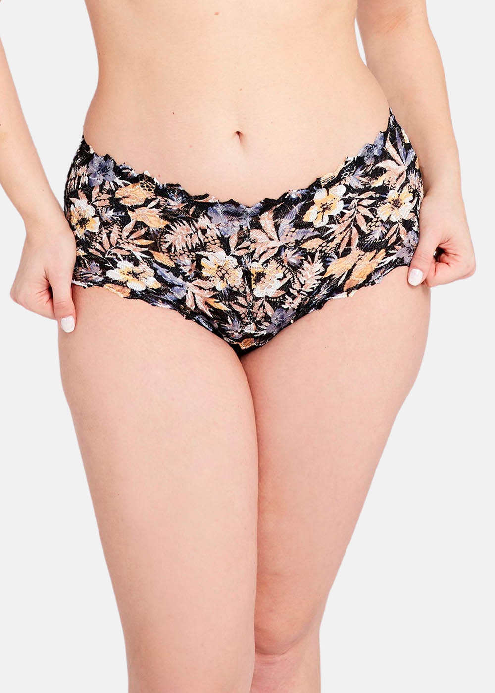 Culotte Sans Complexe Imprim Floral Fond Noir