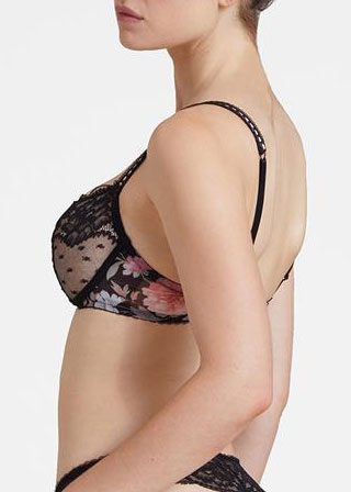 Soutien-Gorge Corbeille Avec Armatures Aubade Pivoine Noire