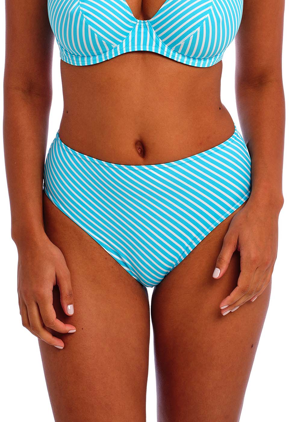 Bikini Culotte Taille Haute Maillots de Bain Freya  Stripe Turquoise