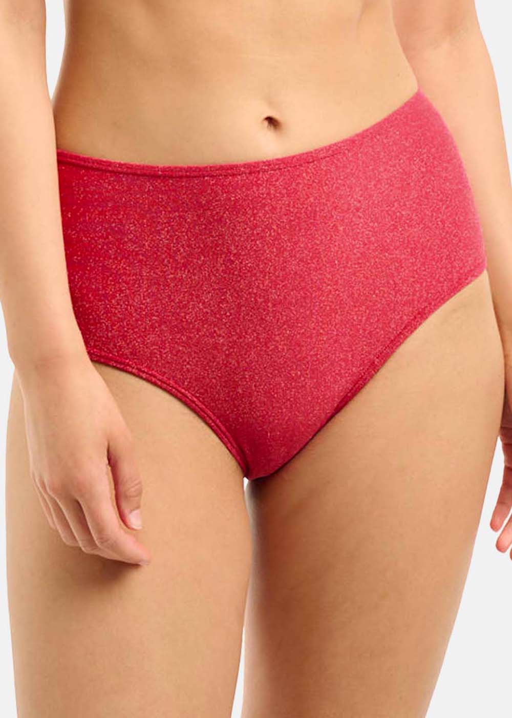 Bas de Bain Taille Haute  Maillots de Bain Sans Complexe Cerise