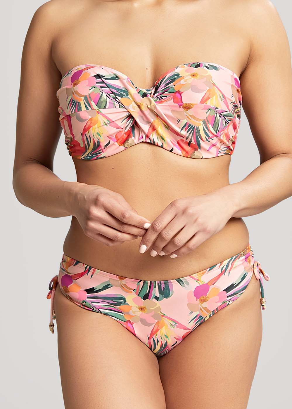 Slip de bain brsilien  nouettes Maillots de Bain Panache Pink Tropical