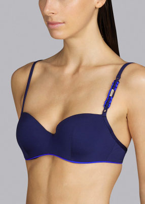 Soutien-gorge Balconnet Rembourr Maillots de Bain Andres Sarda Bleu Nuit