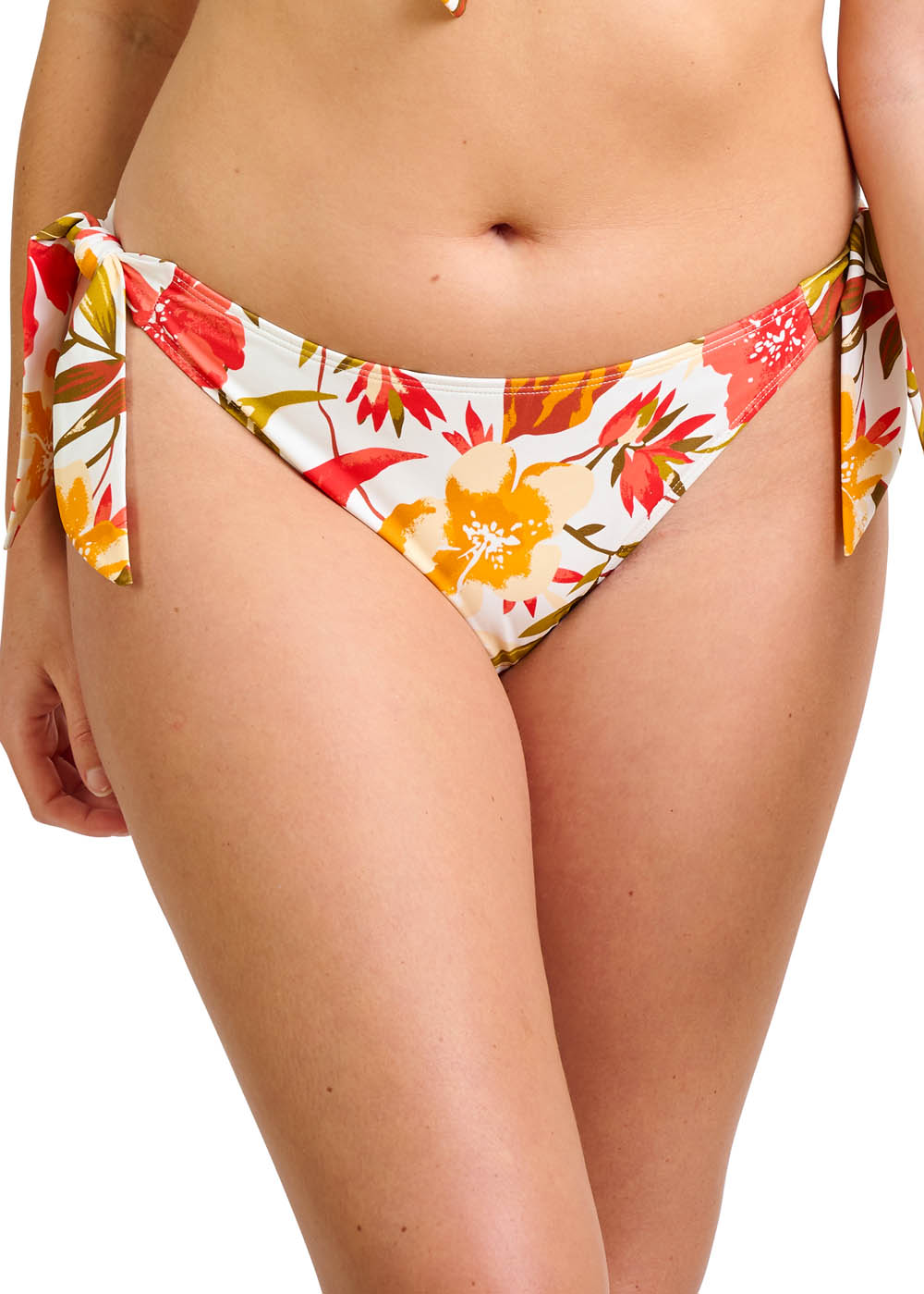 Bas de Bain Taille Basse  Maillots de Bain Sans Complexe Imprim Floral Blanc Rose