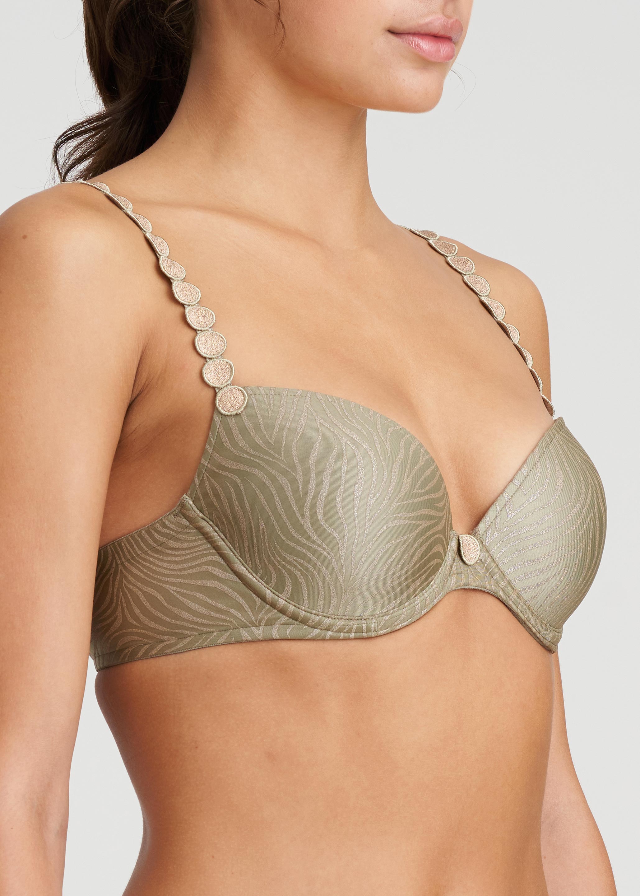 Soutien-gorge Rembourr Plongeant  Armatures Marie-Jo Golden Olive