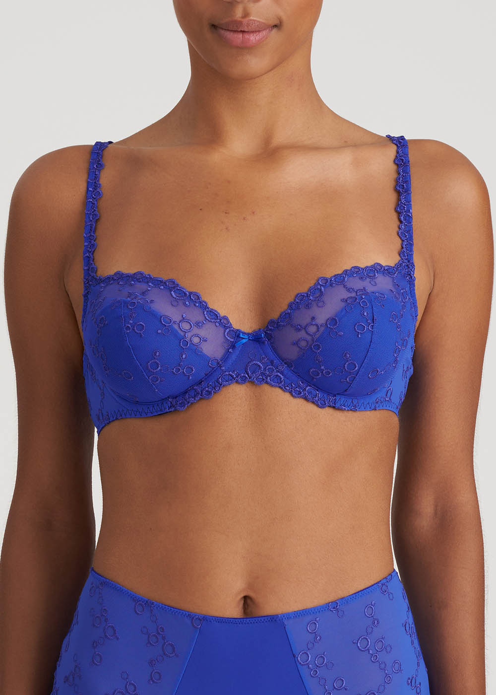 Soutien-gorge Demi Mousse Plongeant  Armatures Marie-Jo Bleu lctrique